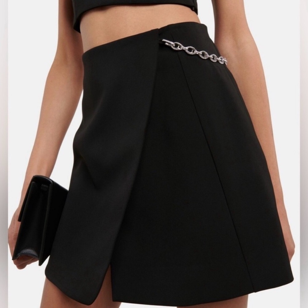 Jonathan SIMKHAI Pandora Wrap Mini Skirt in Black Sz Small $390 - Picture 5 of 11
